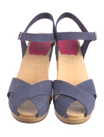 Swedish Hasbeens Suede Slingback Sandals