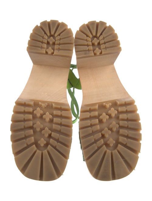 Swedish Hasbeens Leather Colorblock Pattern Sandals