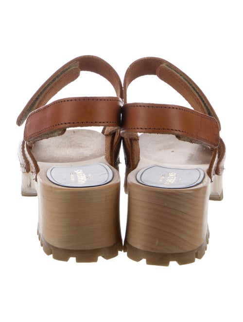 Swedish Hasbeens Leather Leather Trim Embellishment Slingback Sandals