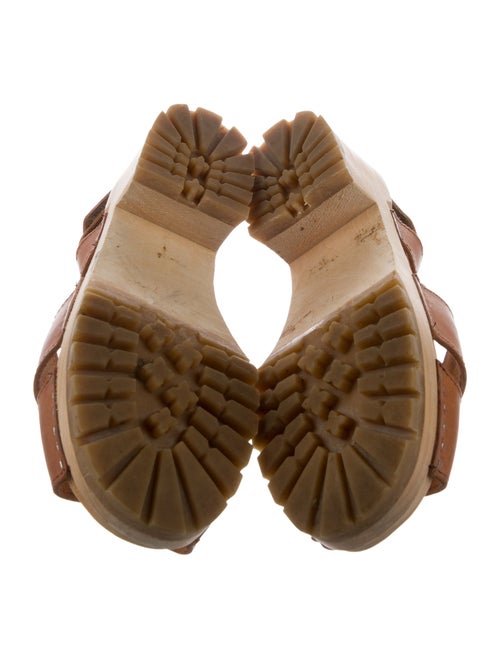 Swedish Hasbeens Leather Leather Trim Embellishment Slingback Sandals