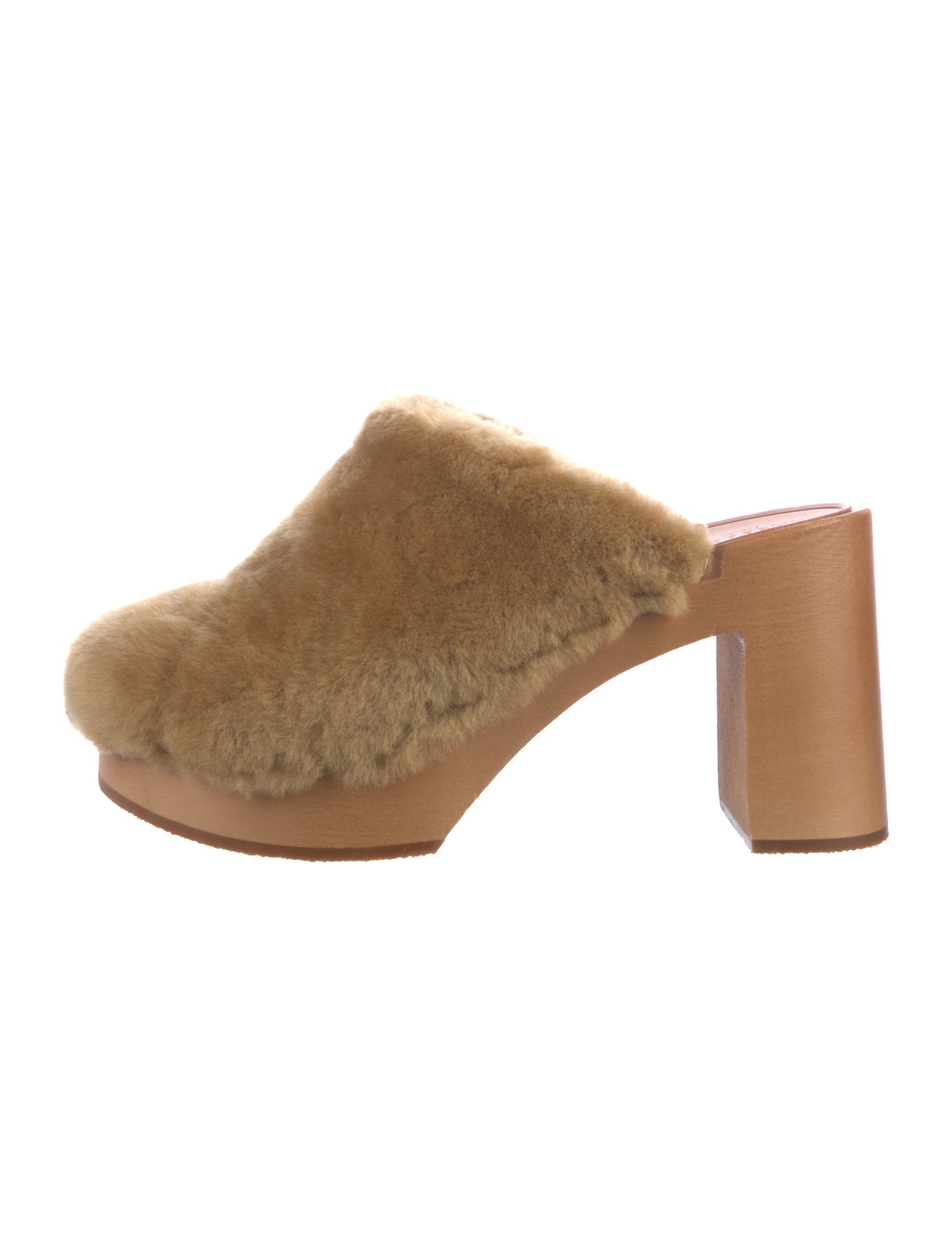 Swedish Hasbeens Shearling Fur Trim Mules