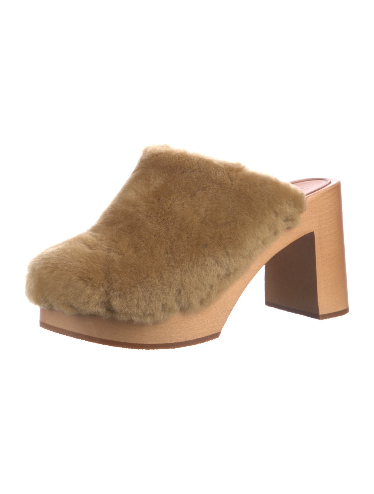 Swedish Hasbeens Shearling Fur Trim Mules
