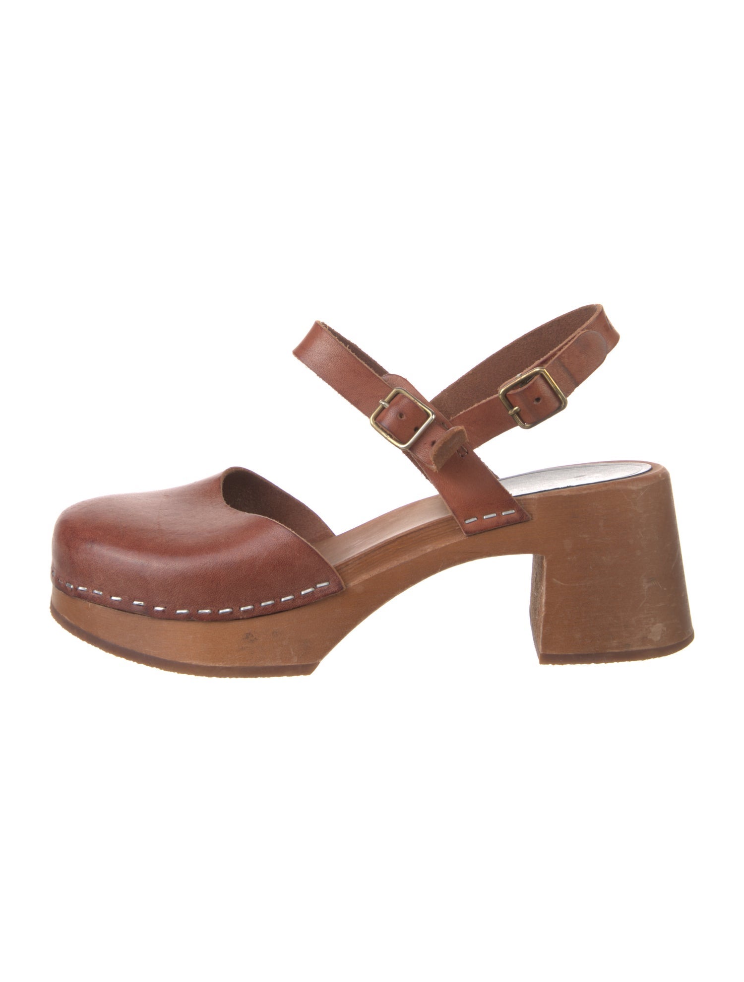 Swedish Hasbeens Leather Slingback Pumps