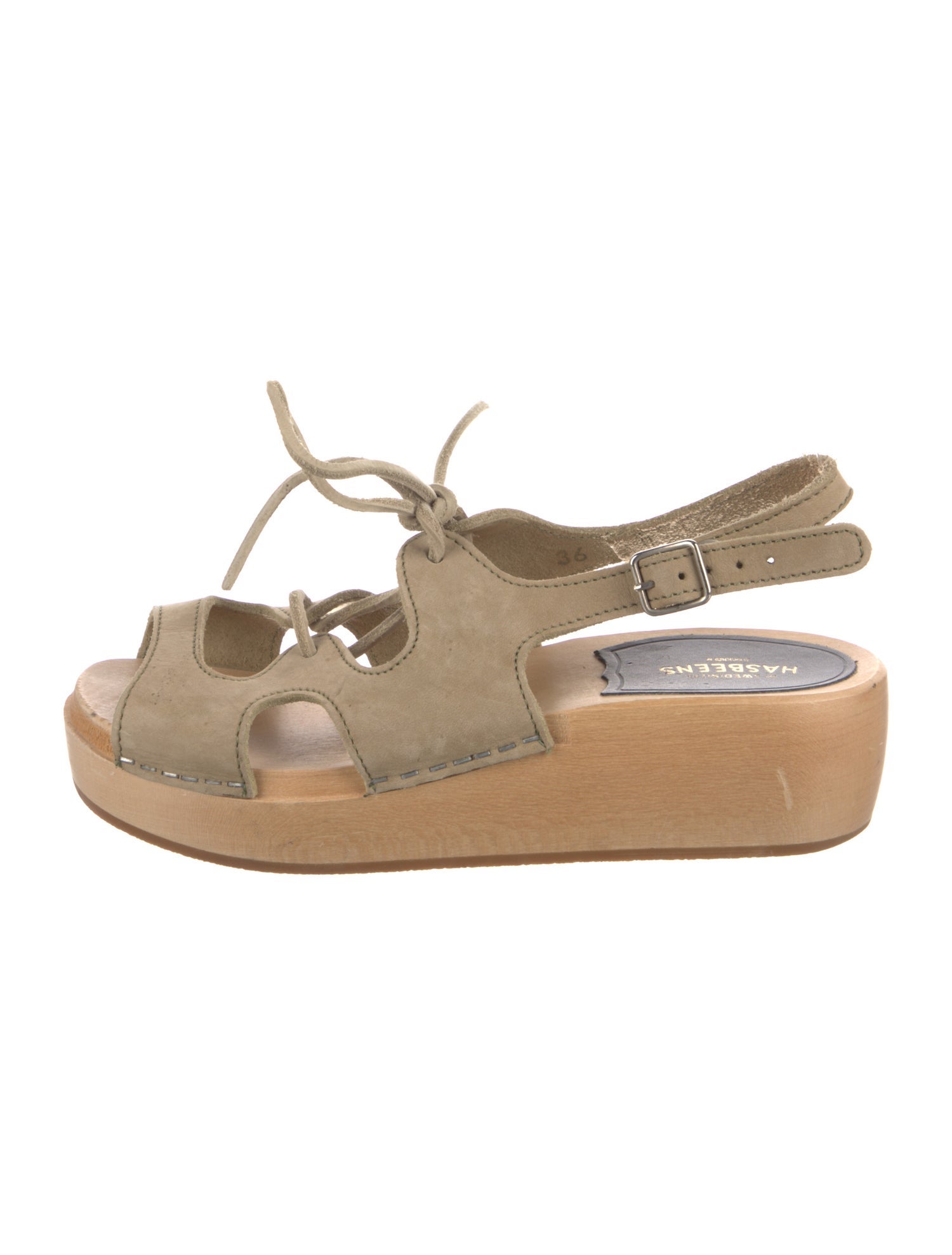 Swedish Hasbeens Suede Slingback Sandals