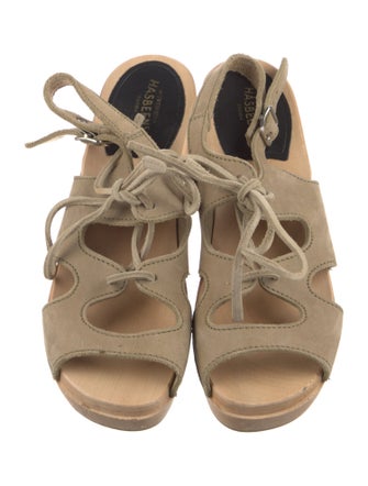 Swedish Hasbeens Suede Slingback Sandals