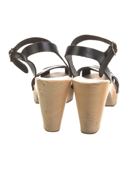 Swedish Hasbeens Leather Colorblock Pattern Slingback Pumps