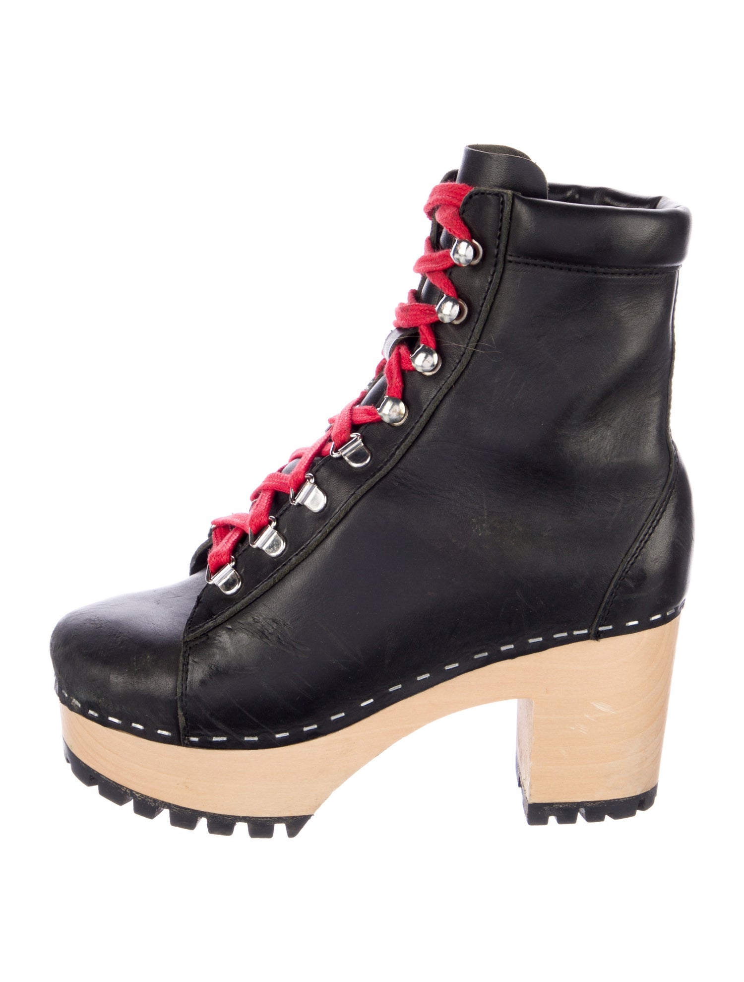Swedish Hasbeens Leather Combat Boots