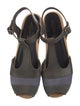 Swedish Hasbeens Leather Colorblock Pattern T-Strap Pumps