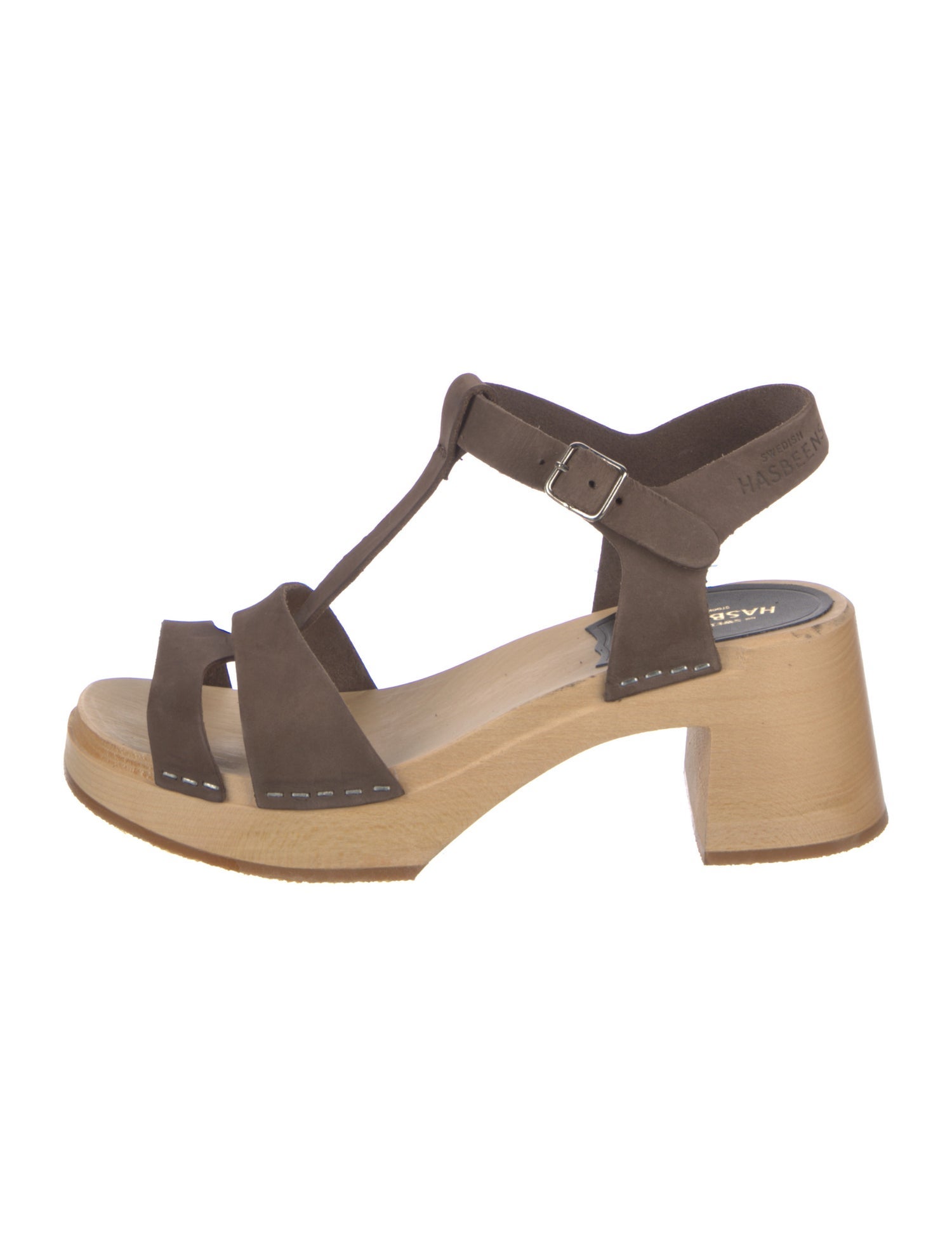 Swedish Hasbeens Suede T-Strap Sandals