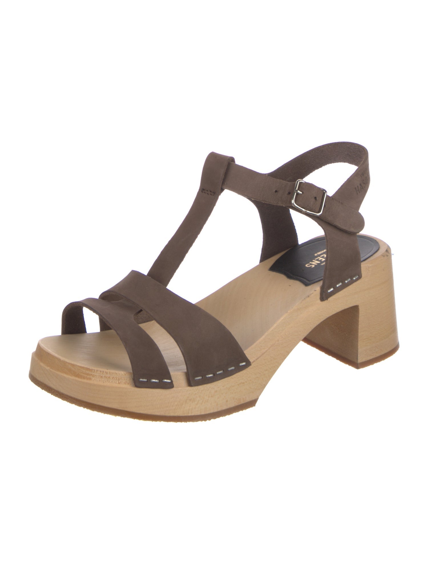 Swedish Hasbeens Suede T-Strap Sandals