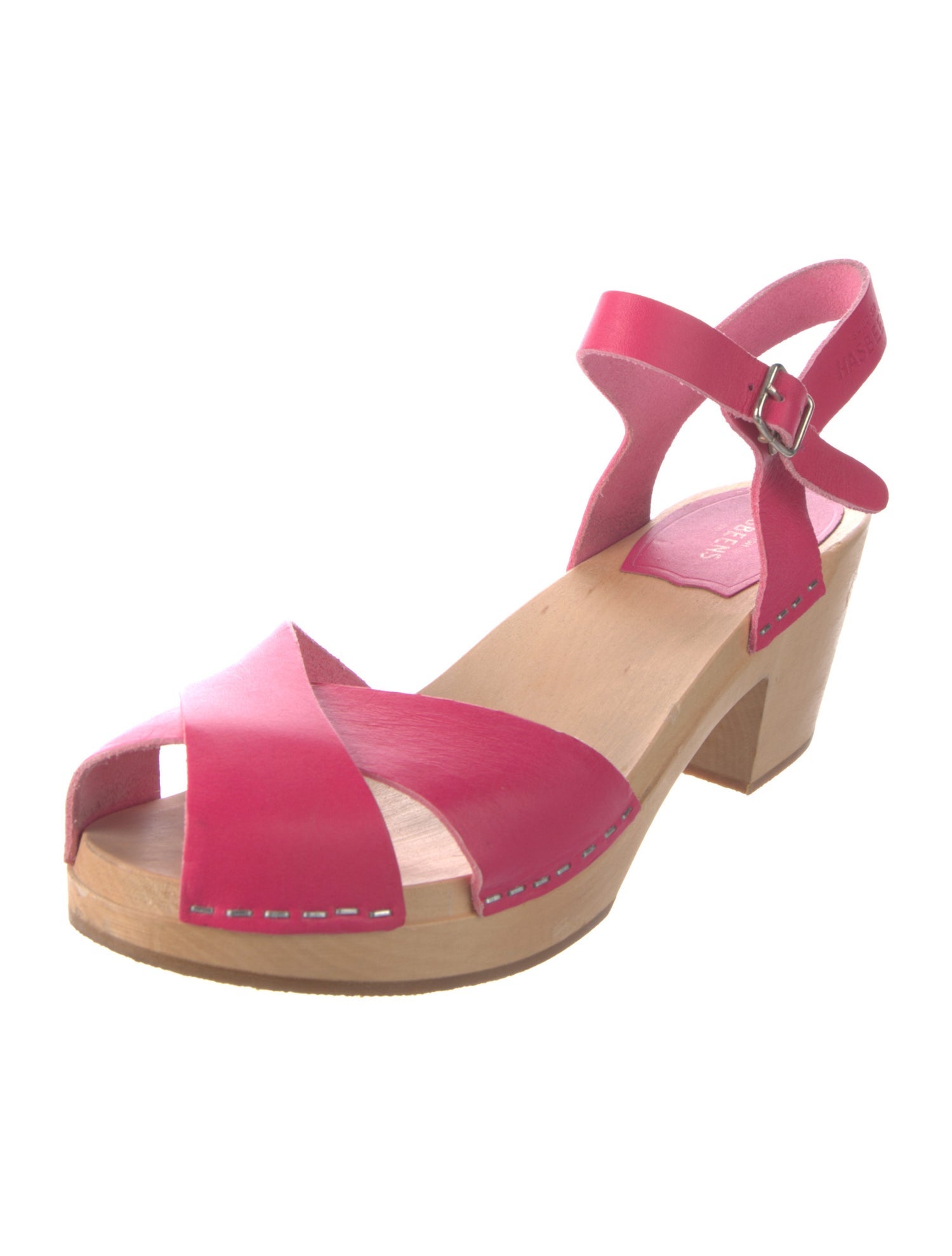 Swedish Hasbeens Leather Cutout Accent Sandals