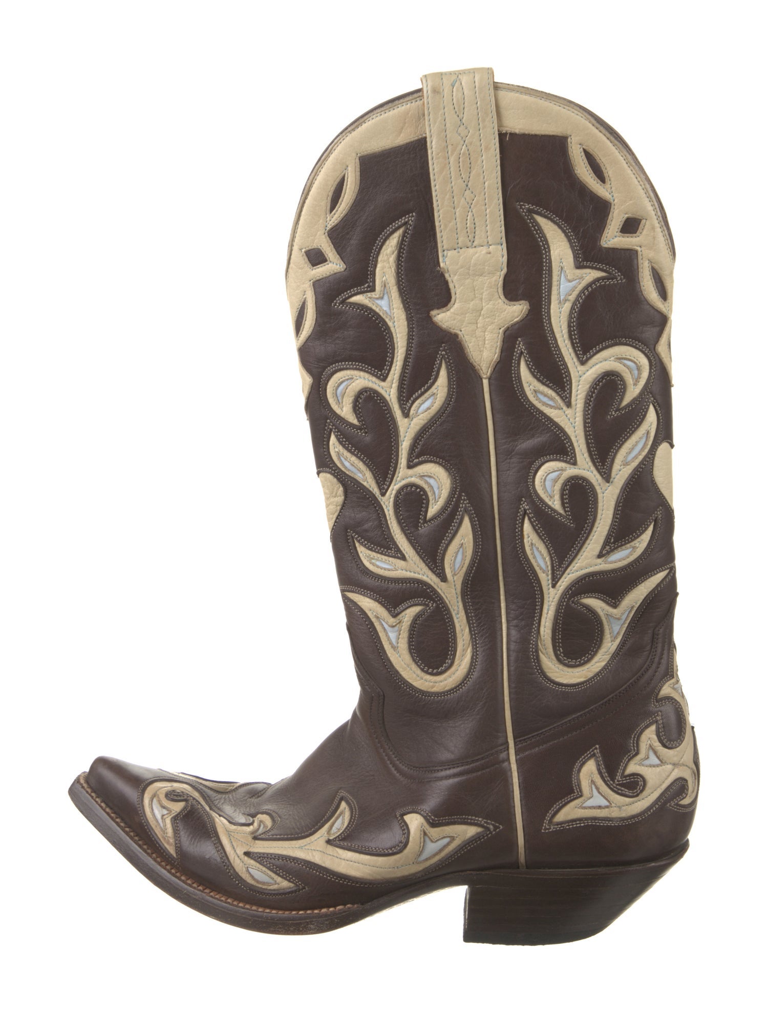 Heritage Boot Co. Leather Colorblock Pattern Western Boots