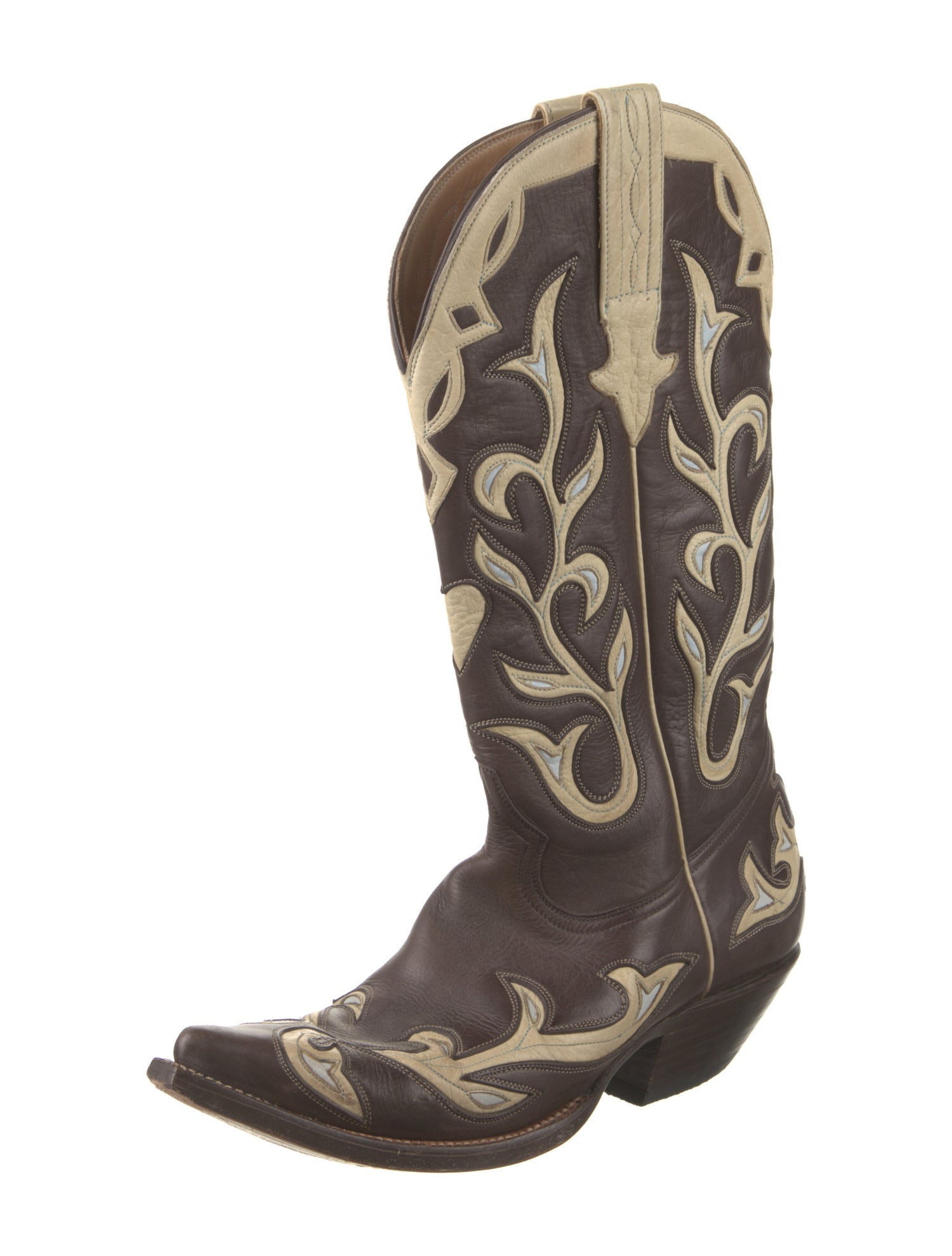 Heritage Boot Co. Leather Colorblock Pattern Western Boots