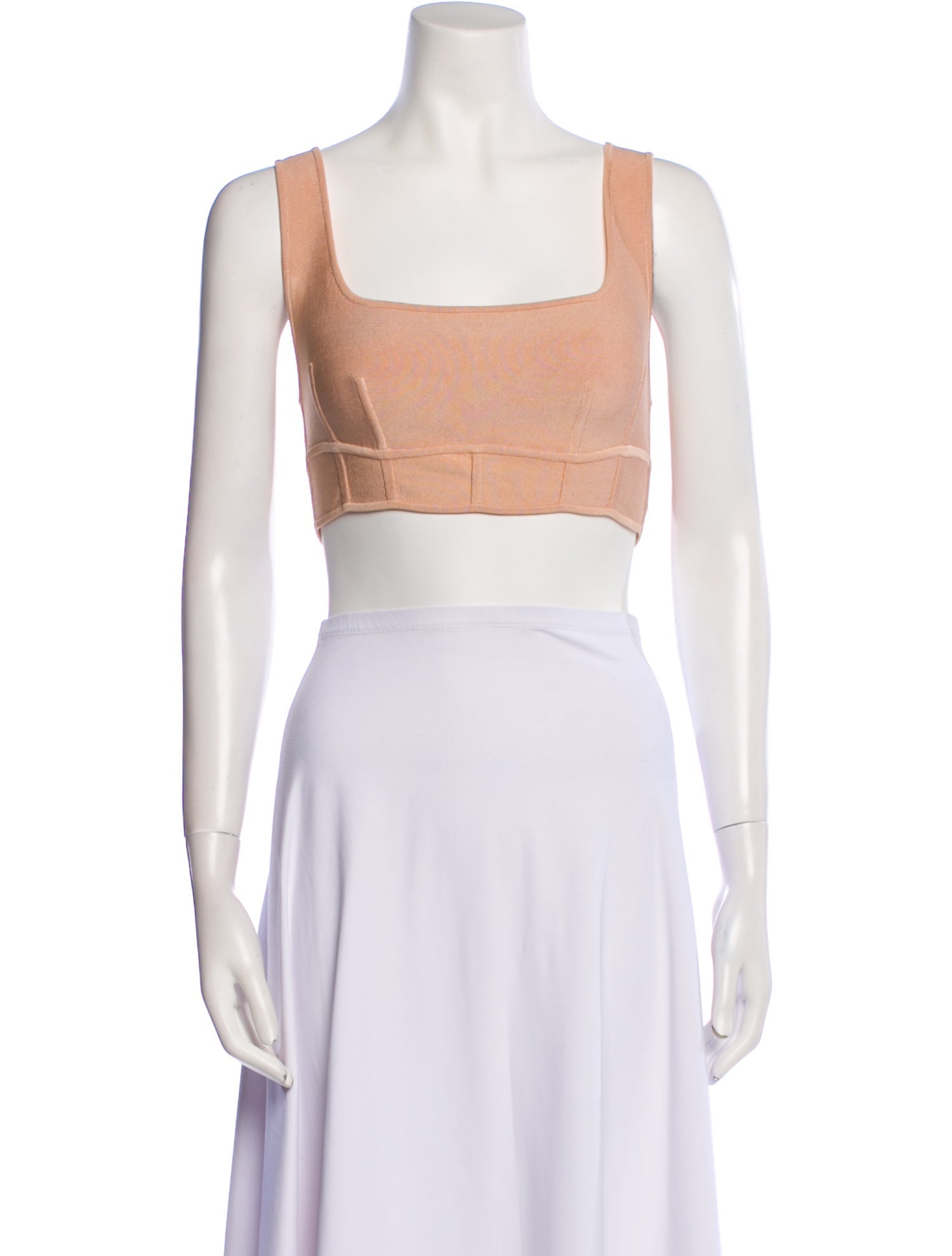 Hervé by Hervé Léger Square Neckline Sleeveless Crop Top
