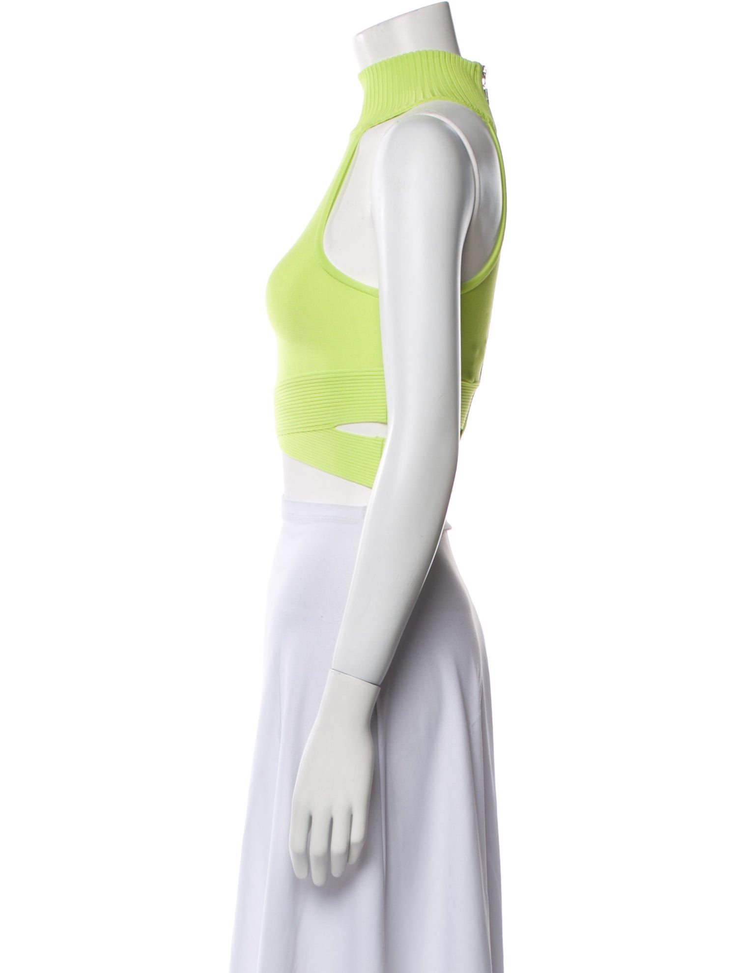 Hervé by Hervé Léger Mock Neck Sleeveless Crop Top