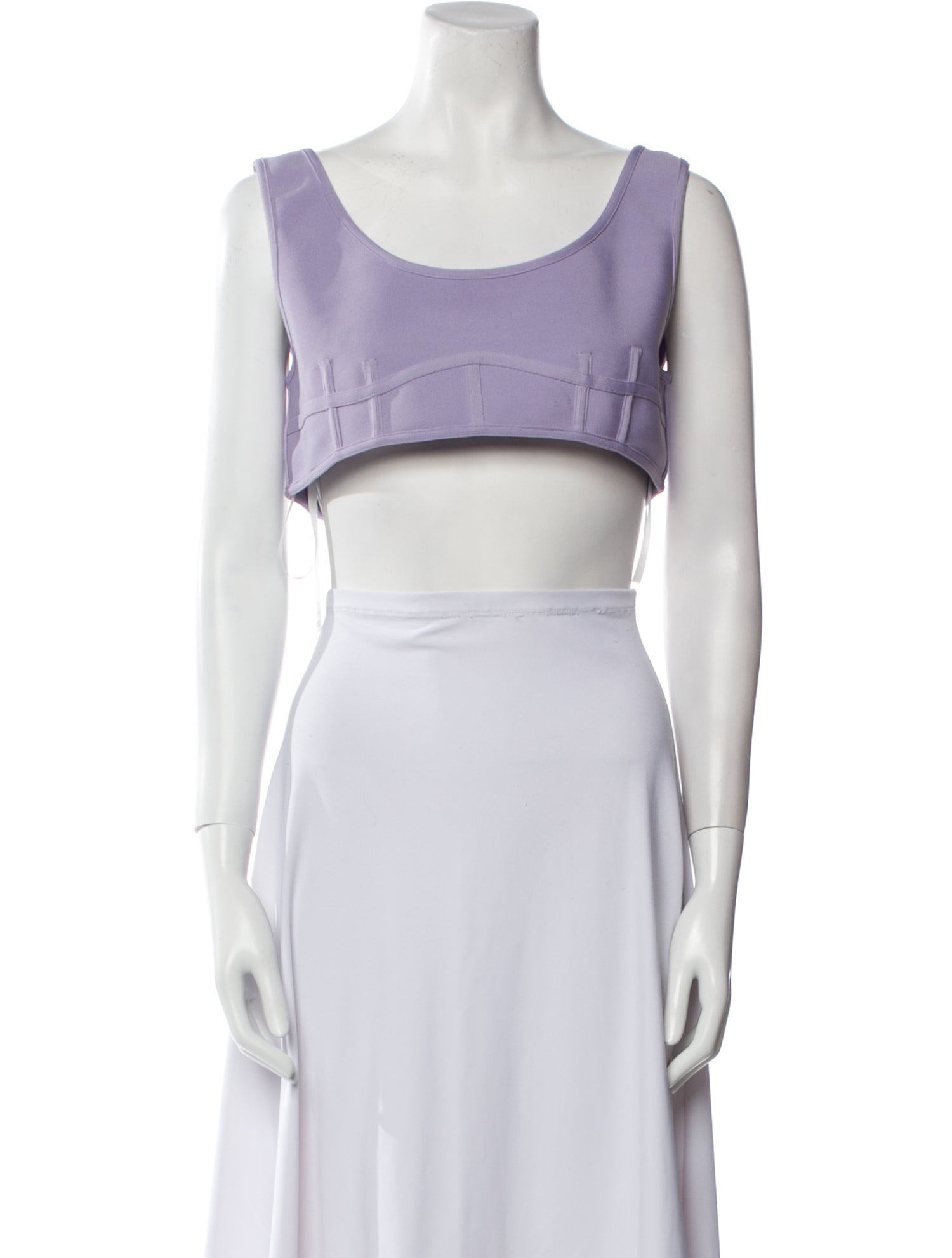 Hervé by Hervé Léger Scoop Neck Sleeveless Crop Top