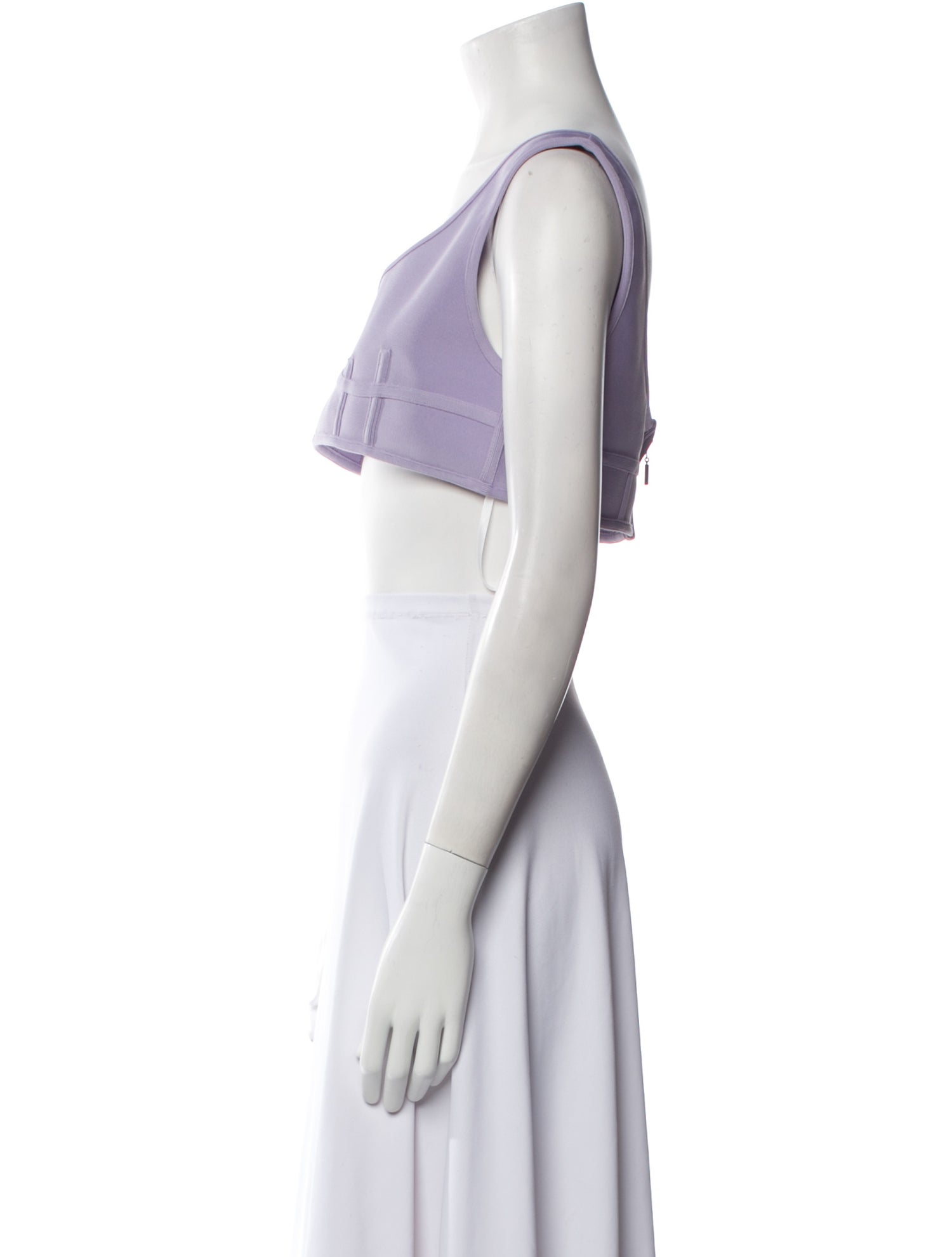 Hervé by Hervé Léger Scoop Neck Sleeveless Crop Top