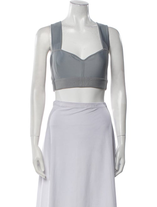 Hervé by Hervé Léger Square Neckline Sleeveless Crop Top