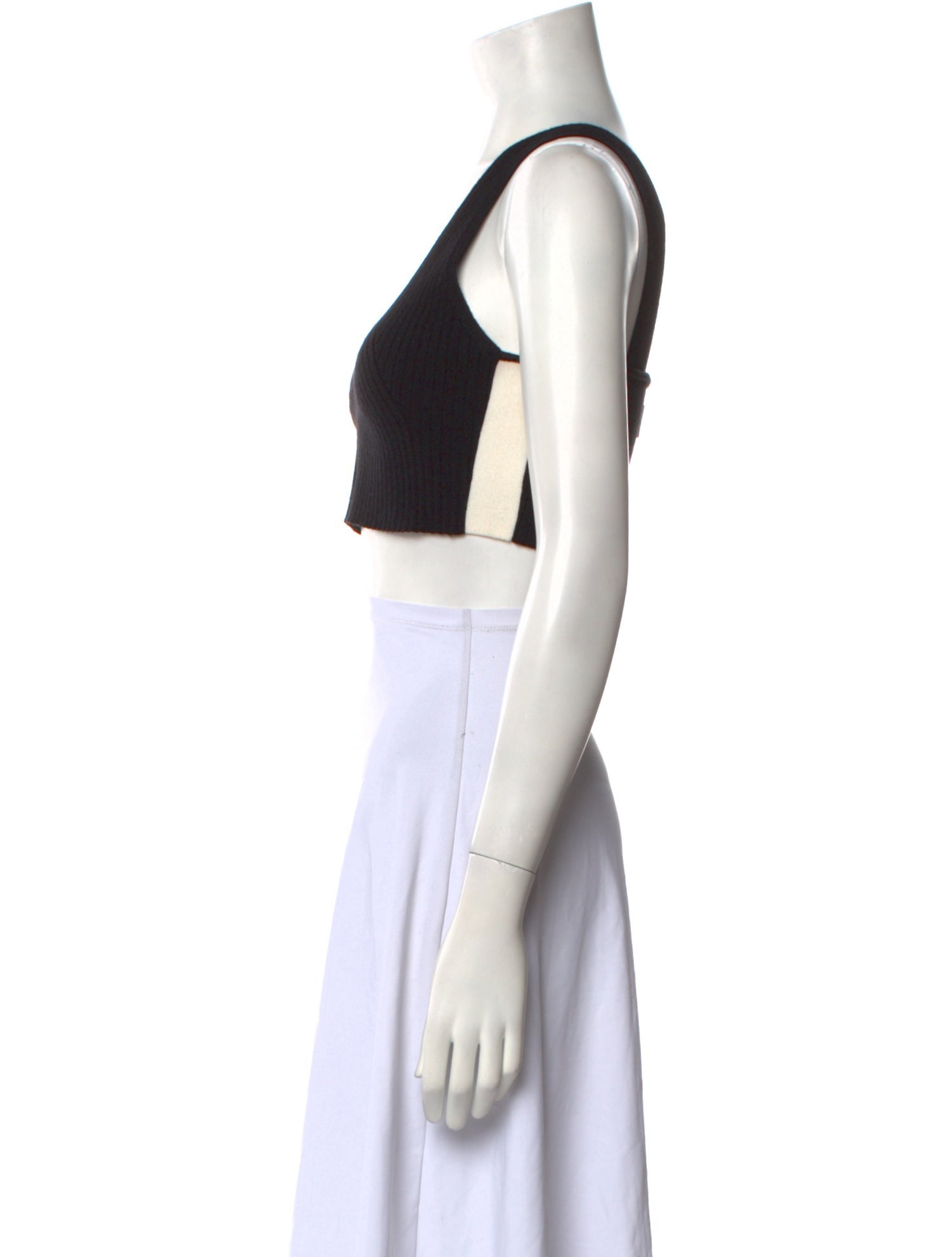 Hervé by Hervé Léger V-Neck Sleeveless Crop Top