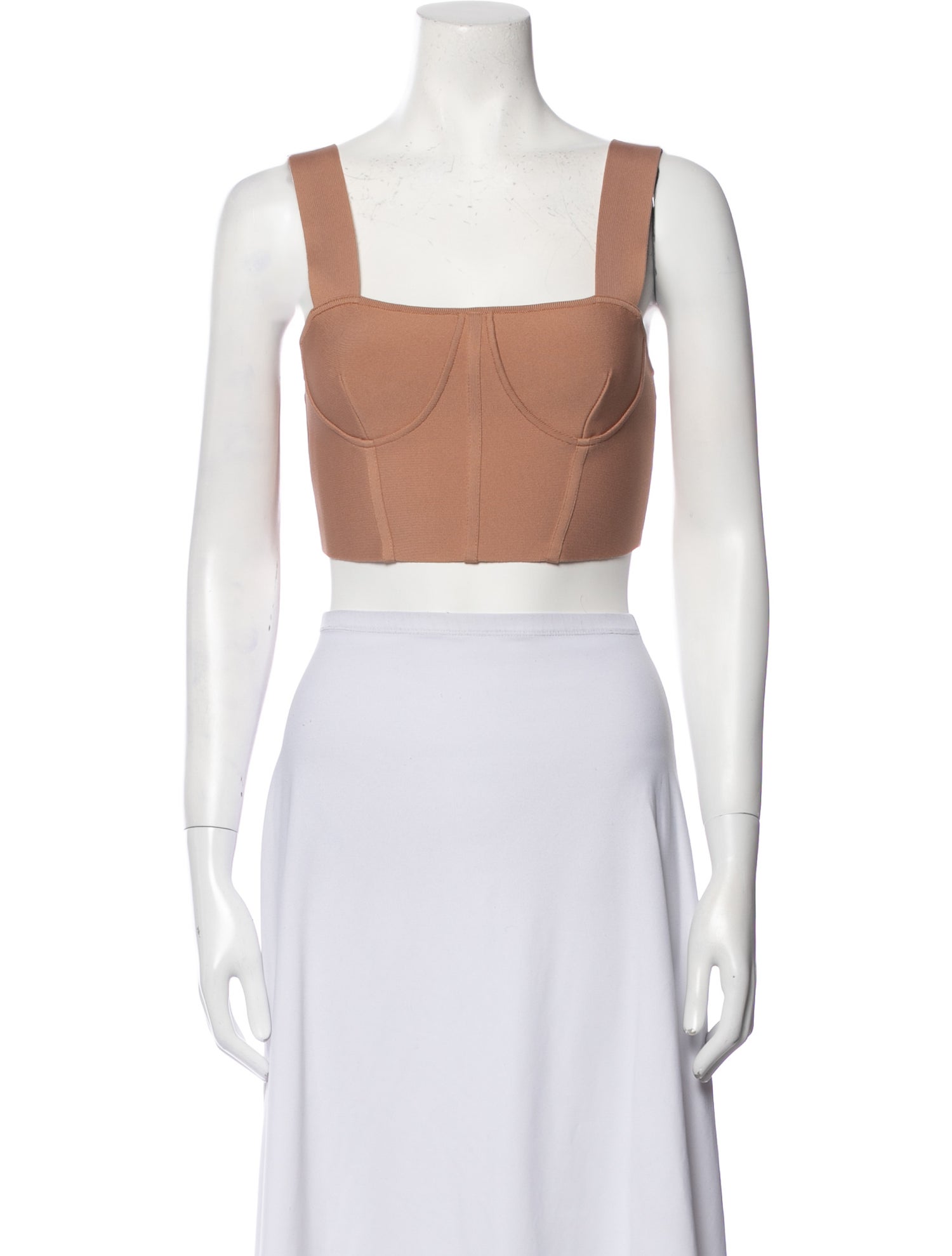 Hervé by Hervé Léger Square Neckline Sleeveless Crop Top