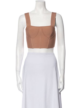 Hervé by Hervé Léger Square Neckline Sleeveless Crop Top