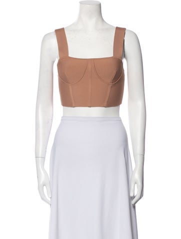 Hervé by Léger Tops Square Neckline Sleeveless Crop Top S