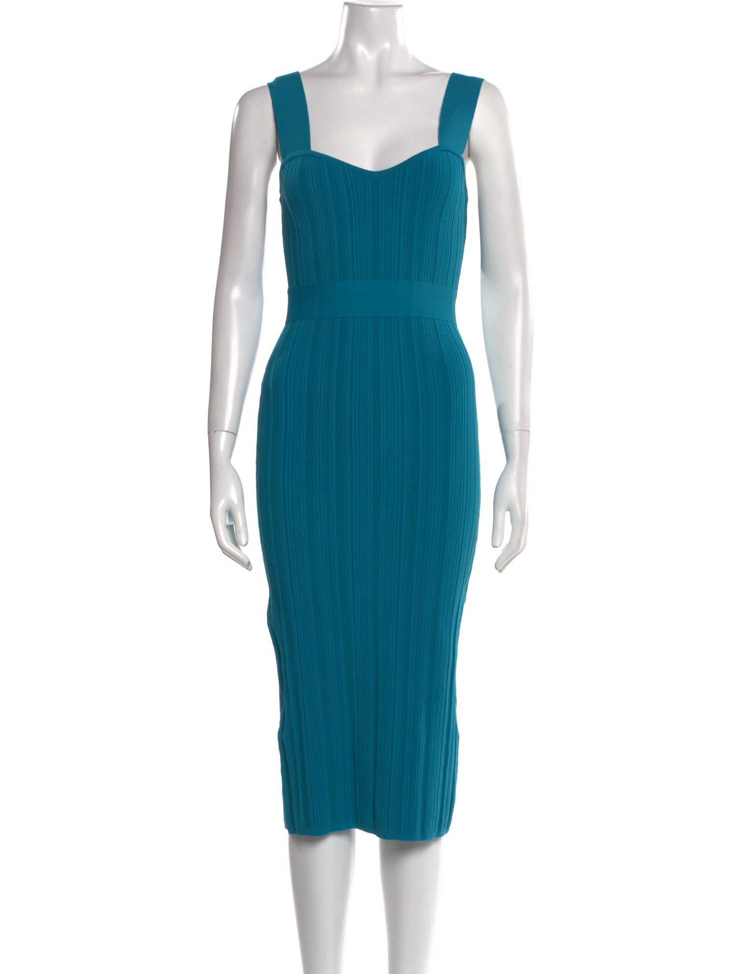 Hervé by Hervé Léger Square Neckline Midi Length Dress