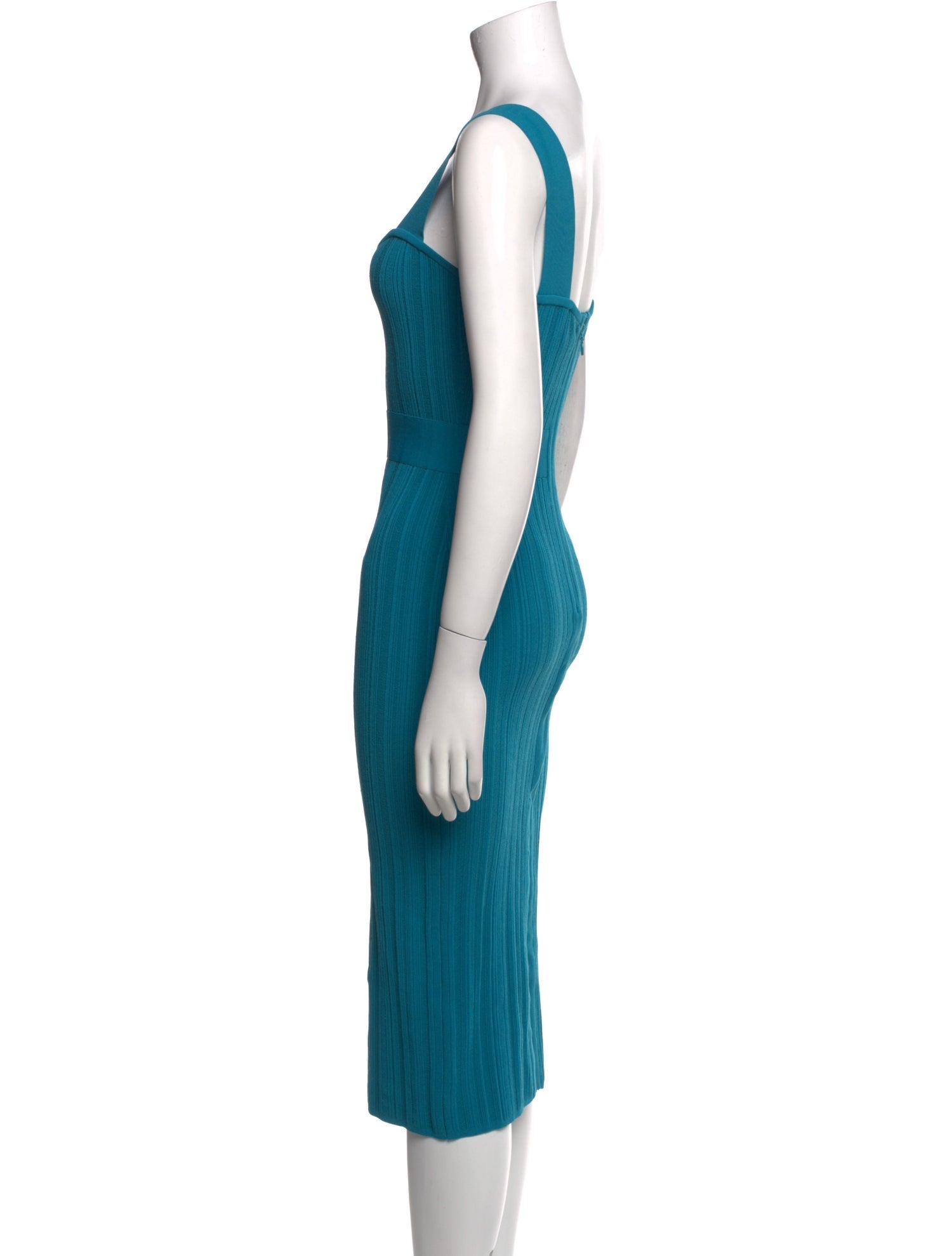 Hervé by Hervé Léger Square Neckline Midi Length Dress