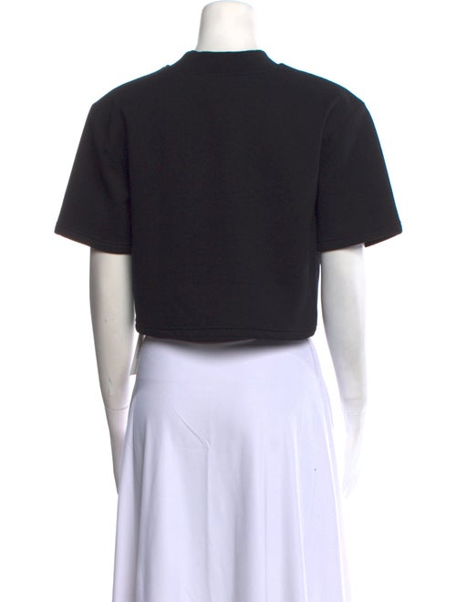 Hervé by Hervé Léger Mock Neck Short Sleeve Crop Top