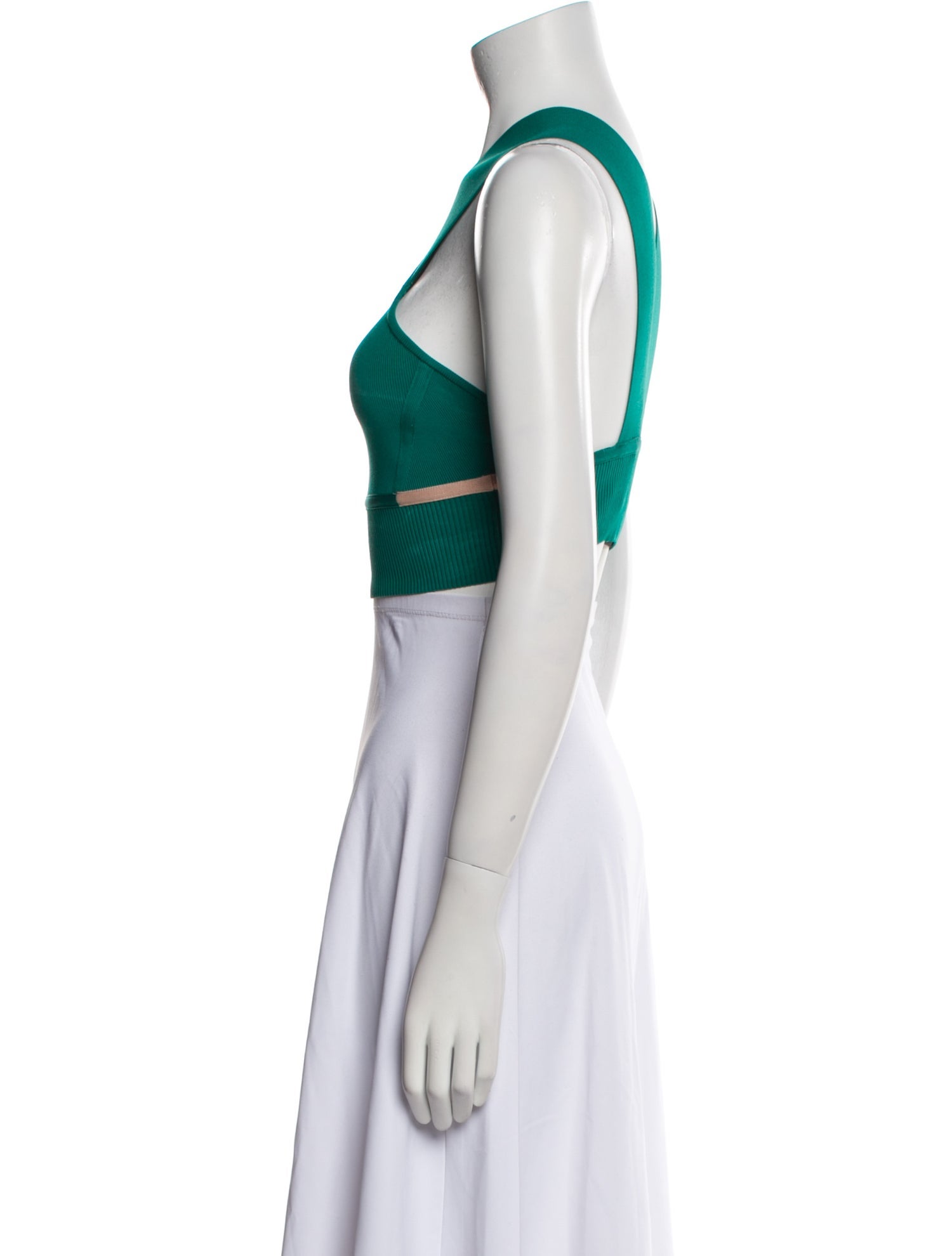 Hervé by Hervé Léger V-Neck Sleeveless Crop Top