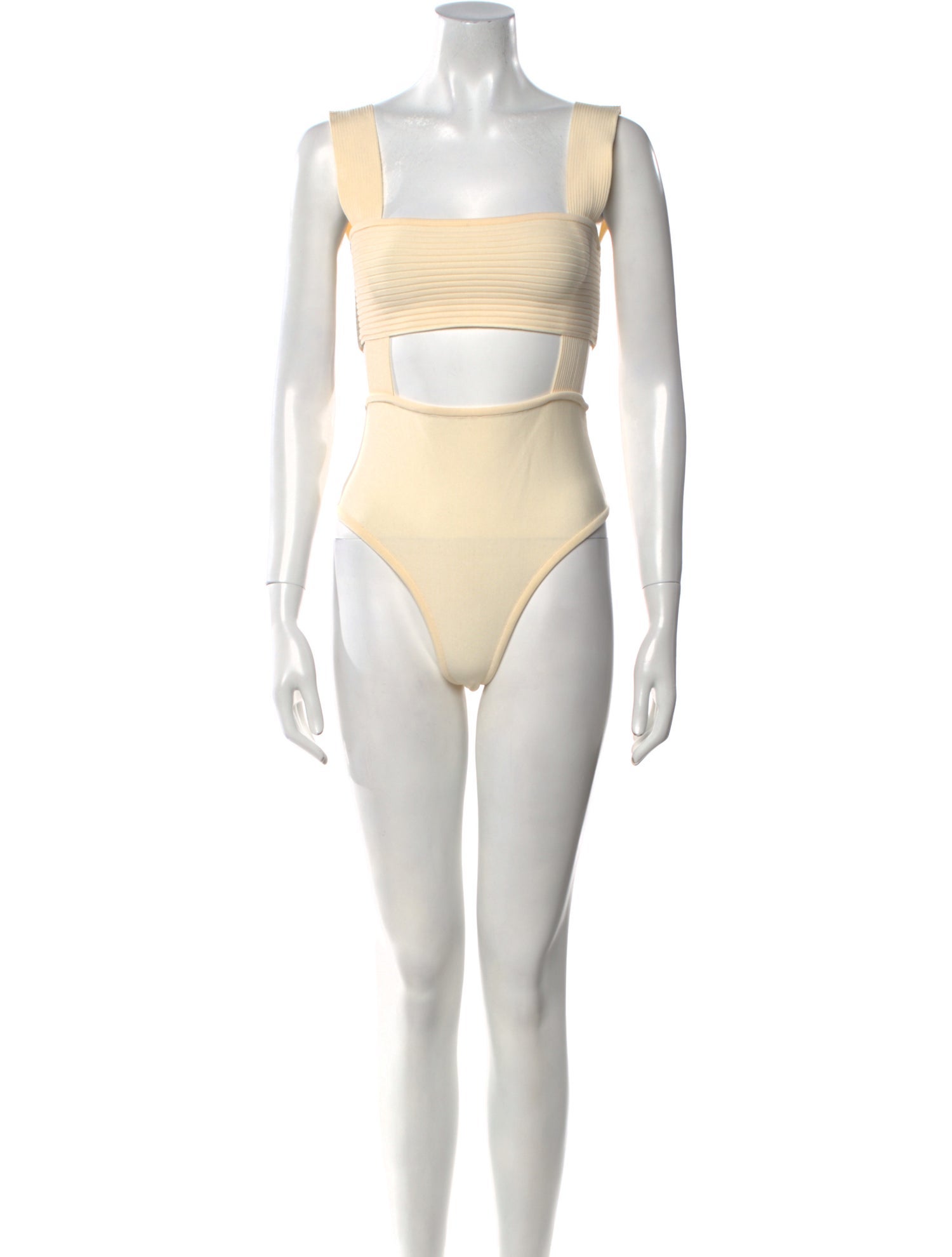 Hervé by Hervé Léger Square Neckline Sleeveless Bodysuit