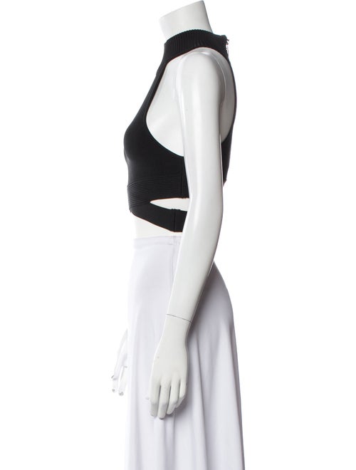 Hervé by Hervé Léger Mock Neck Sleeveless Crop Top