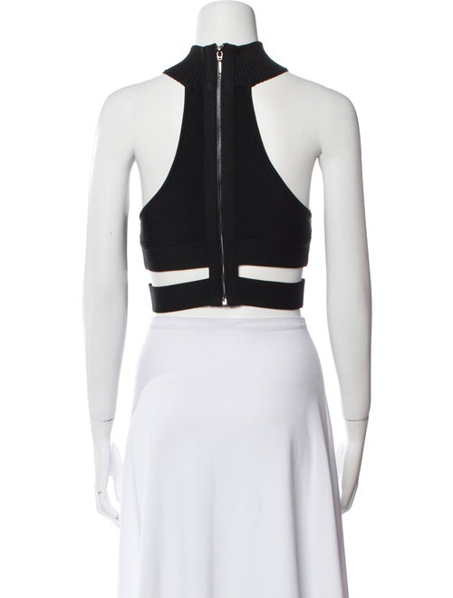 Hervé by Hervé Léger Mock Neck Sleeveless Crop Top