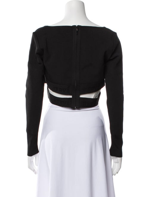 Hervé by Hervé Léger Scoop Neck Long Sleeve Crop Top