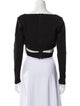 Hervé by Hervé Léger Scoop Neck Long Sleeve Crop Top