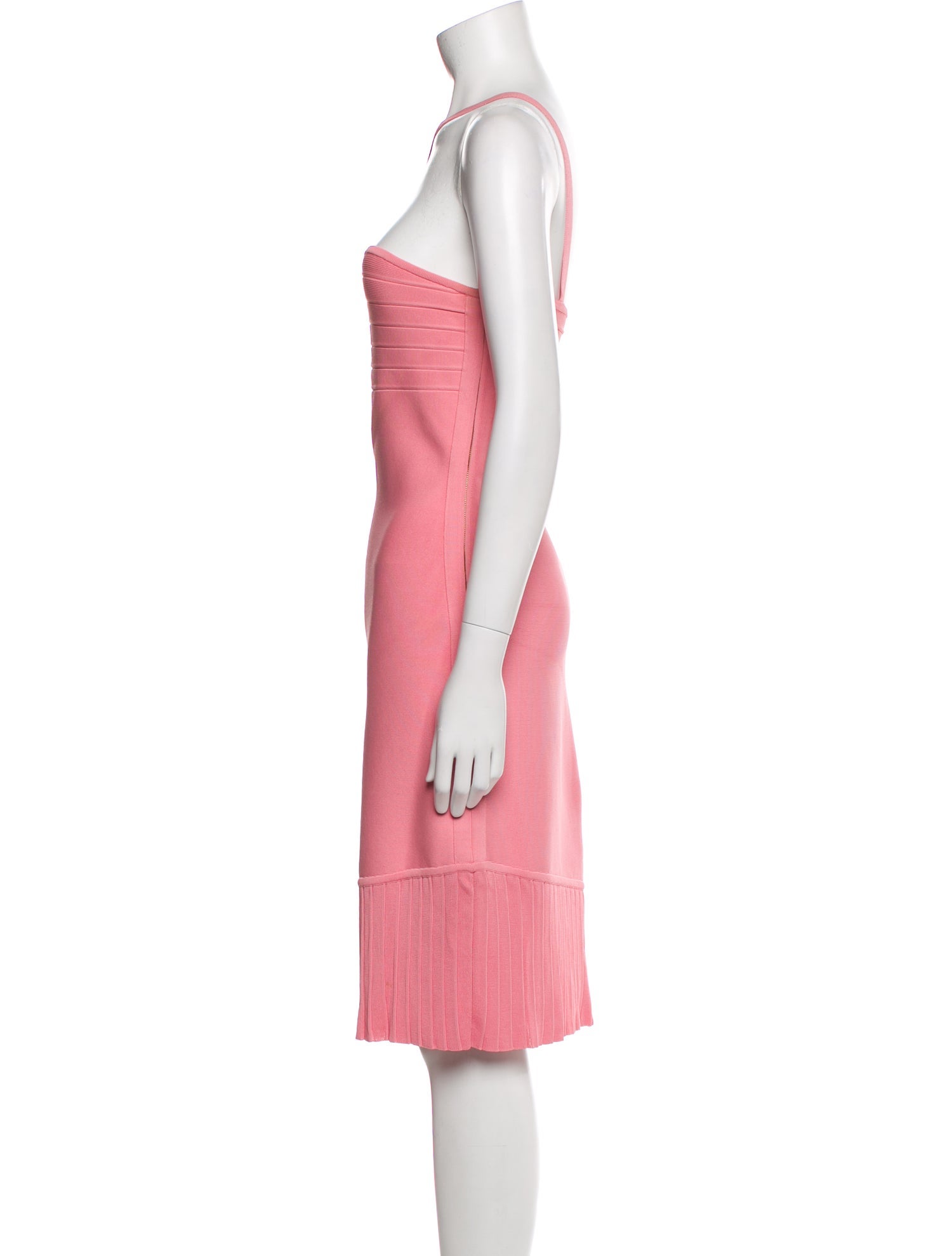 Hervé by Hervé Léger One-Shoulder Knee-Length Dress