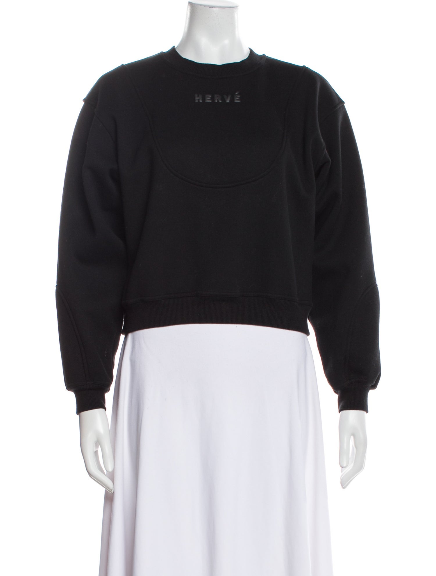 Hervé by Hervé Léger Crew Neck Long Sleeve Sweatshirt
