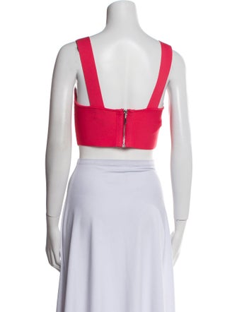 Hervé by Hervé Léger Square Neckline Sleeveless Crop Top