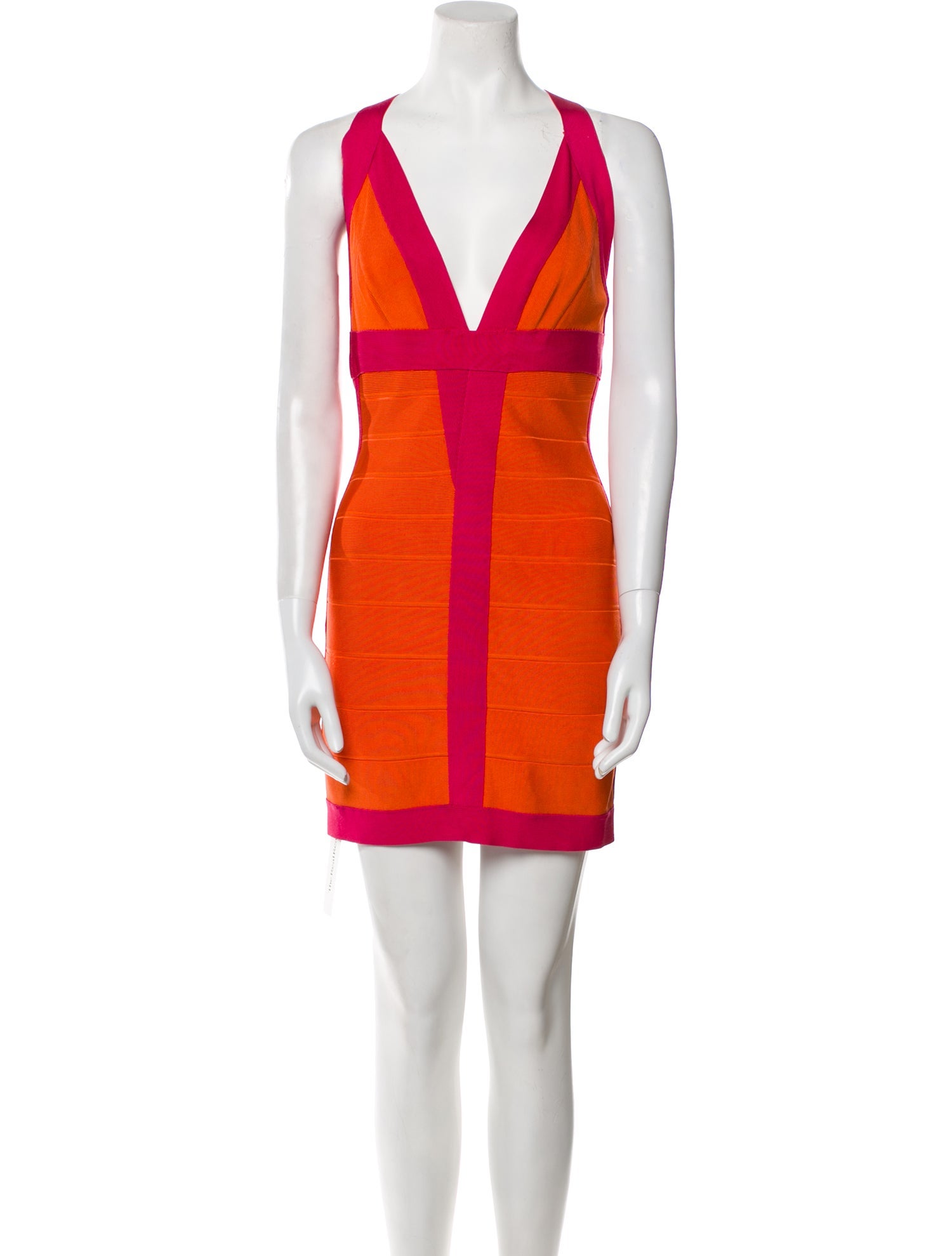 Hervé by Hervé Léger Colorblock Pattern Mini Dress