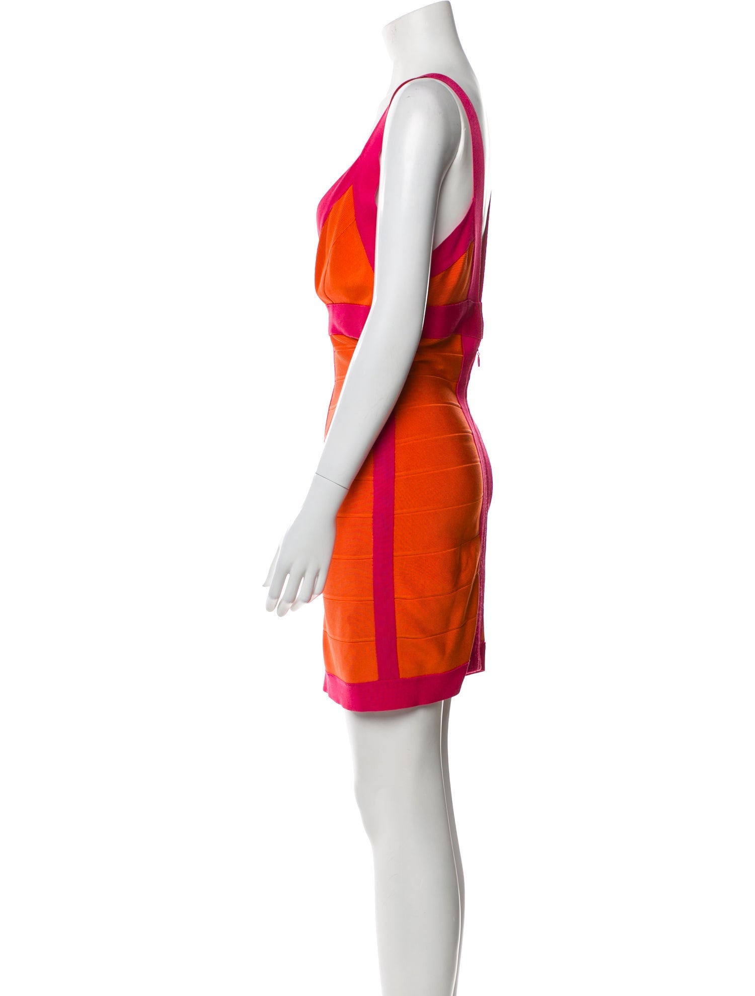 Hervé by Hervé Léger Colorblock Pattern Mini Dress