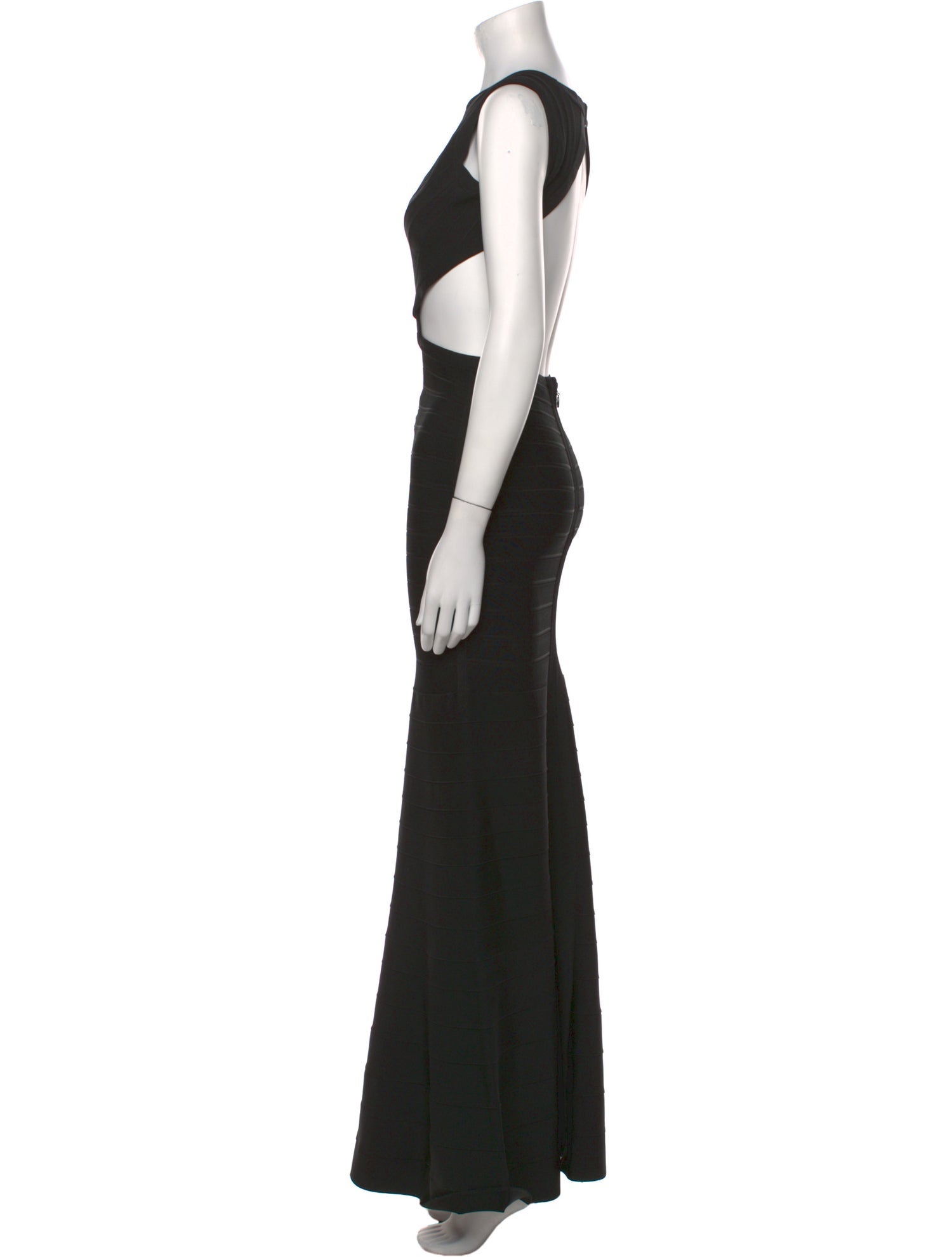 Hervé by Hervé Léger Crew Neck Long Dress