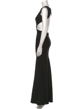 Hervé by Hervé Léger Crew Neck Long Dress