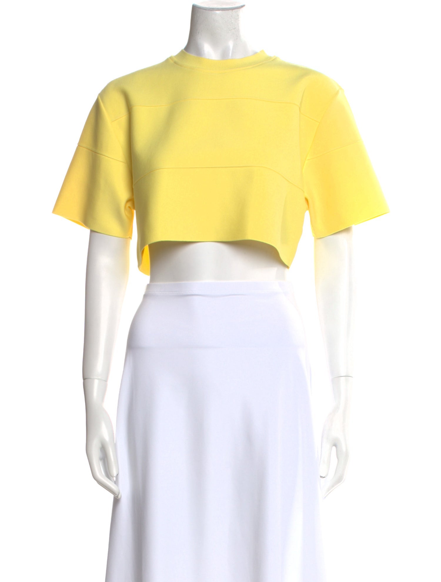Hervé by Hervé Léger Crew Neck Short Sleeve Crop Top