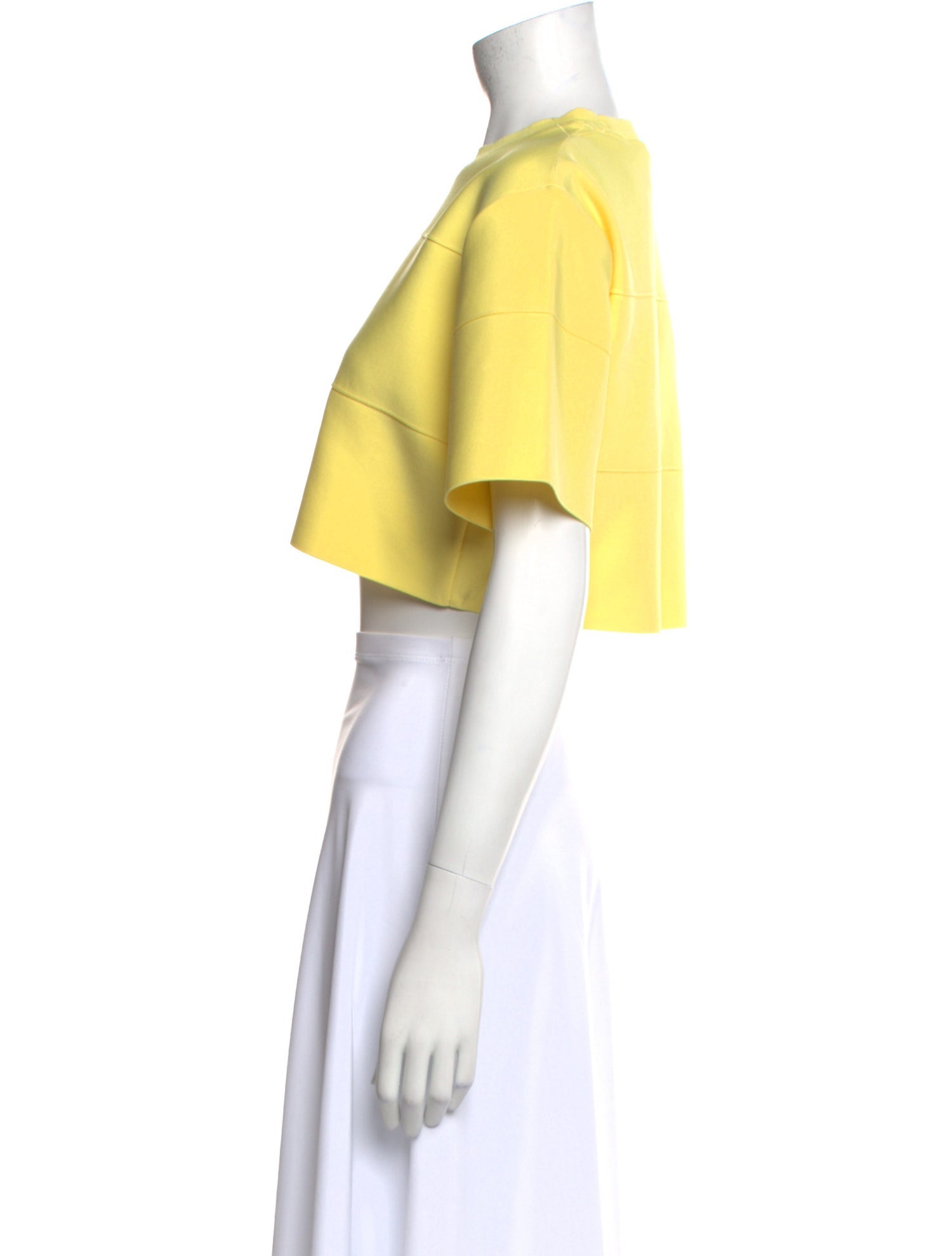 Hervé by Hervé Léger Crew Neck Short Sleeve Crop Top
