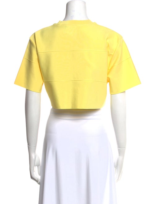 Hervé by Hervé Léger Crew Neck Short Sleeve Crop Top