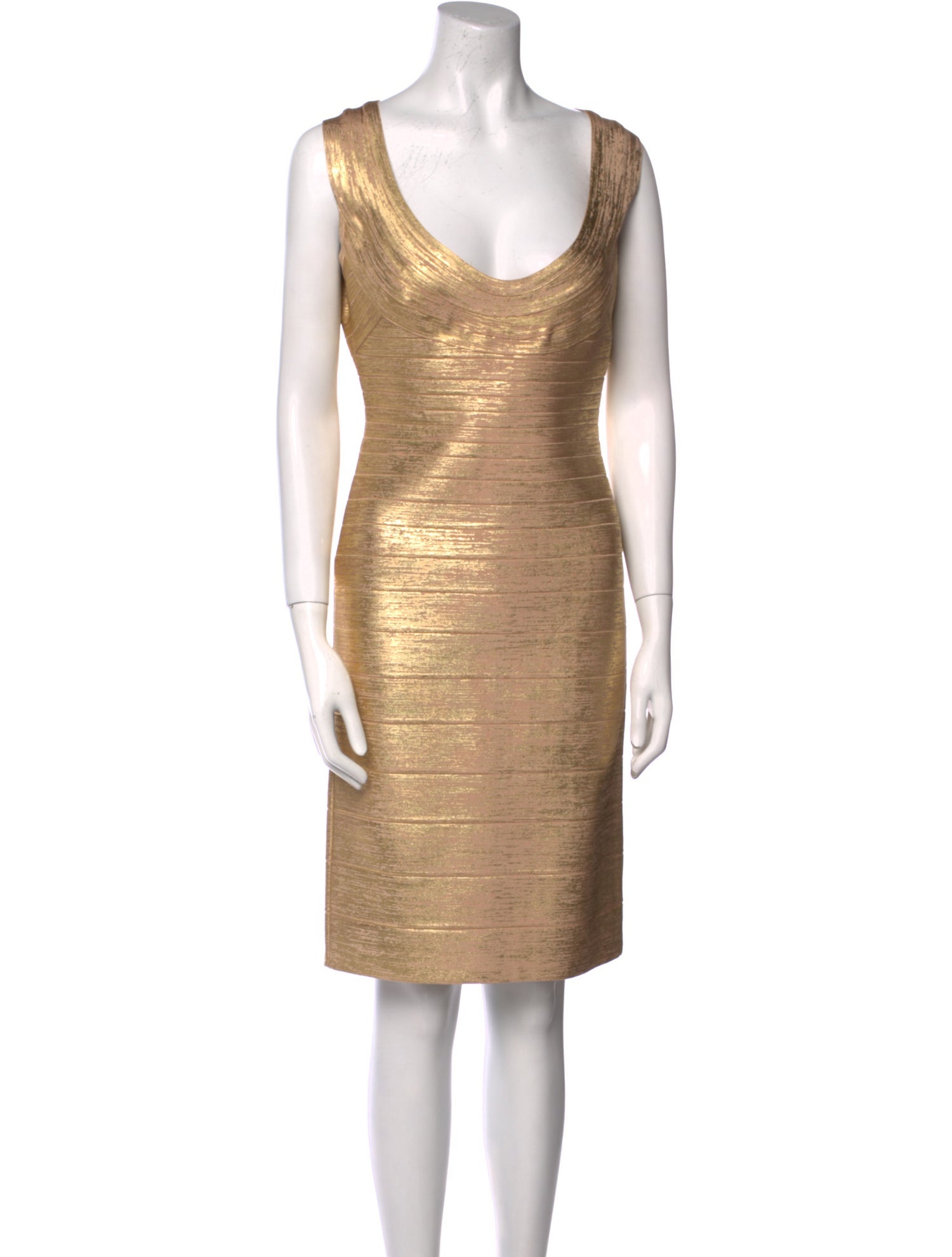 Hervé by Hervé Léger Scoop Neck Knee-Length Dress