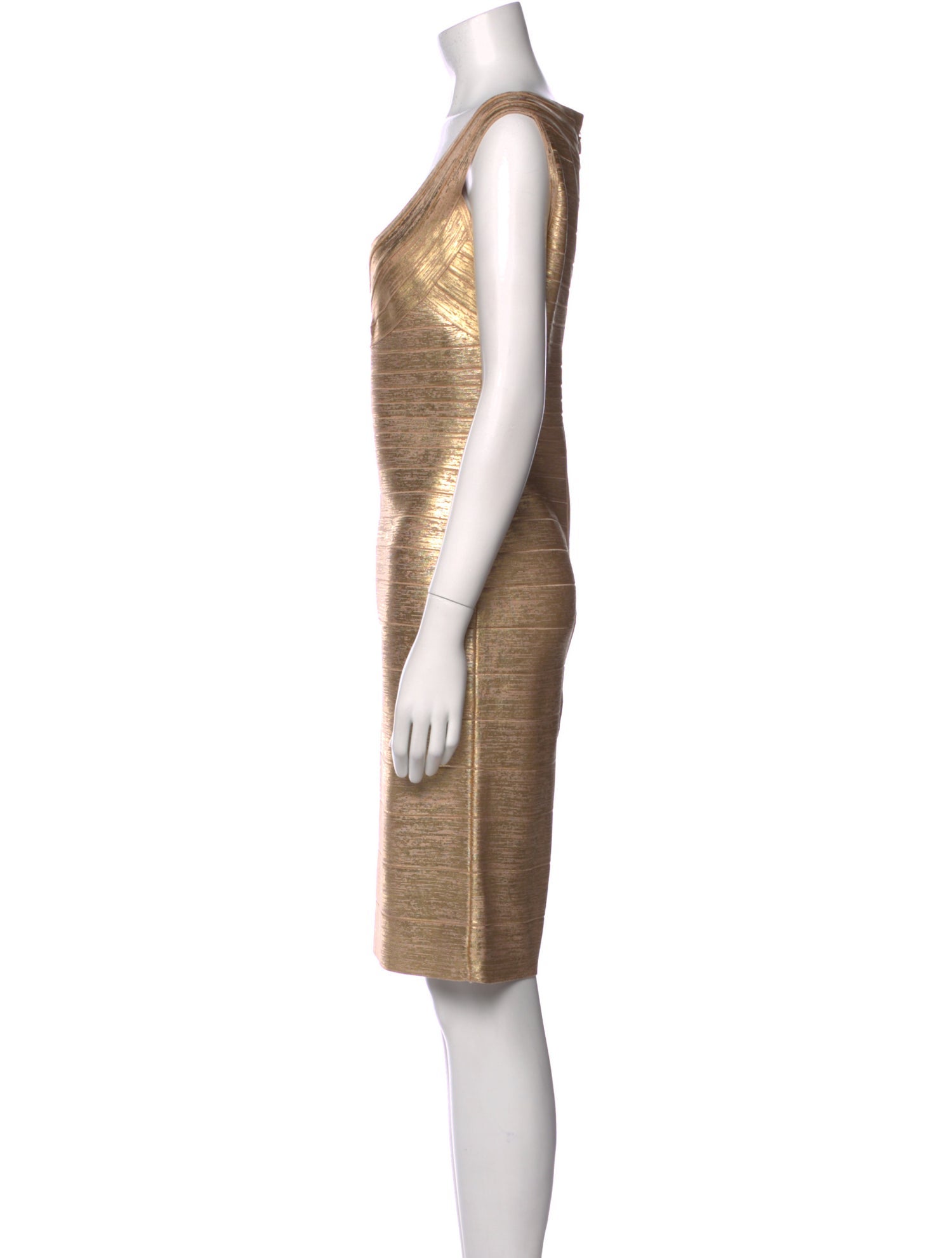 Hervé by Hervé Léger Scoop Neck Knee-Length Dress