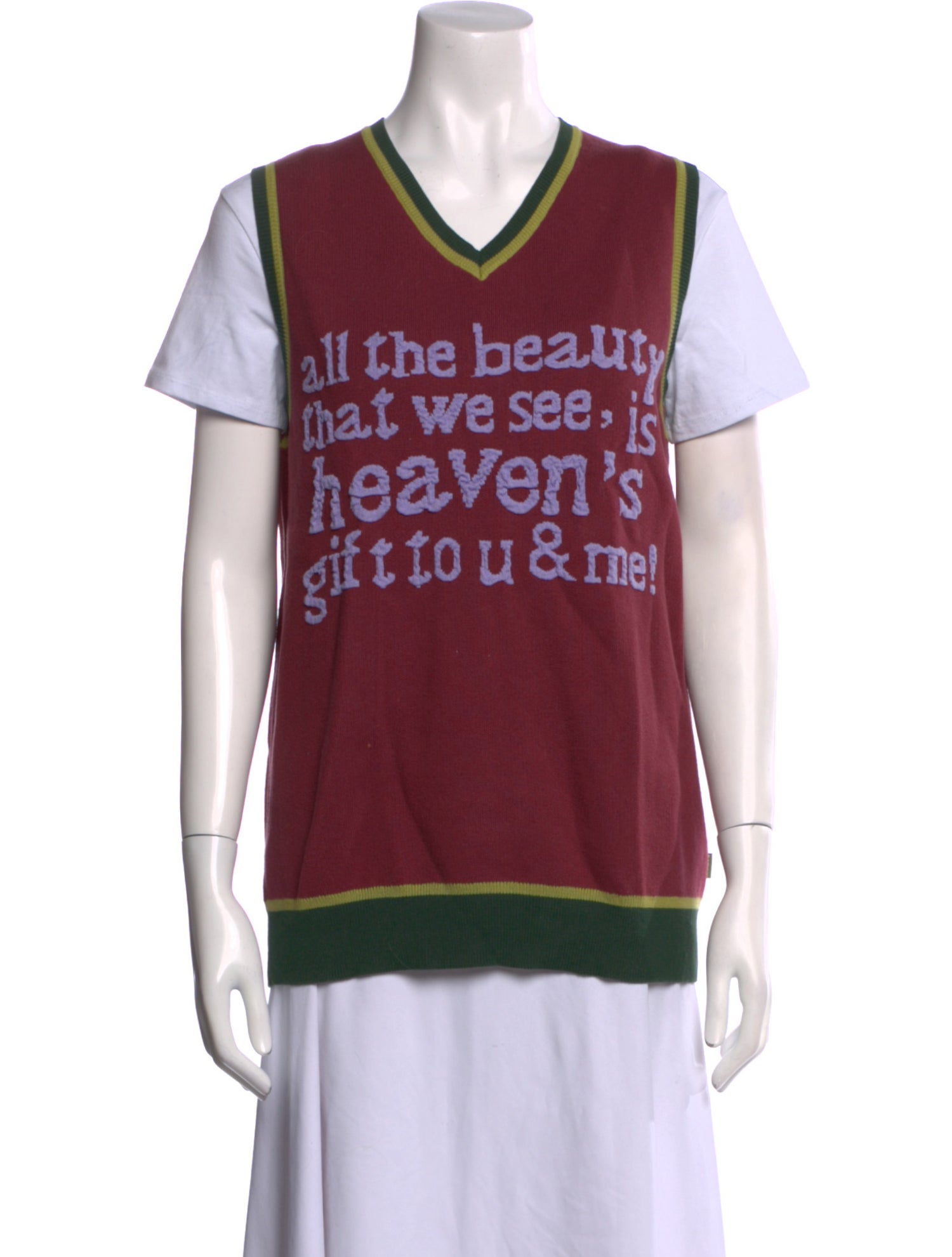 heaven BY MARC JACOBS Graphic Print V-Neck Sweater Vest