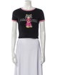 Blumarine by Marc Jacobs Graphic Print Crew Neck Crop Top