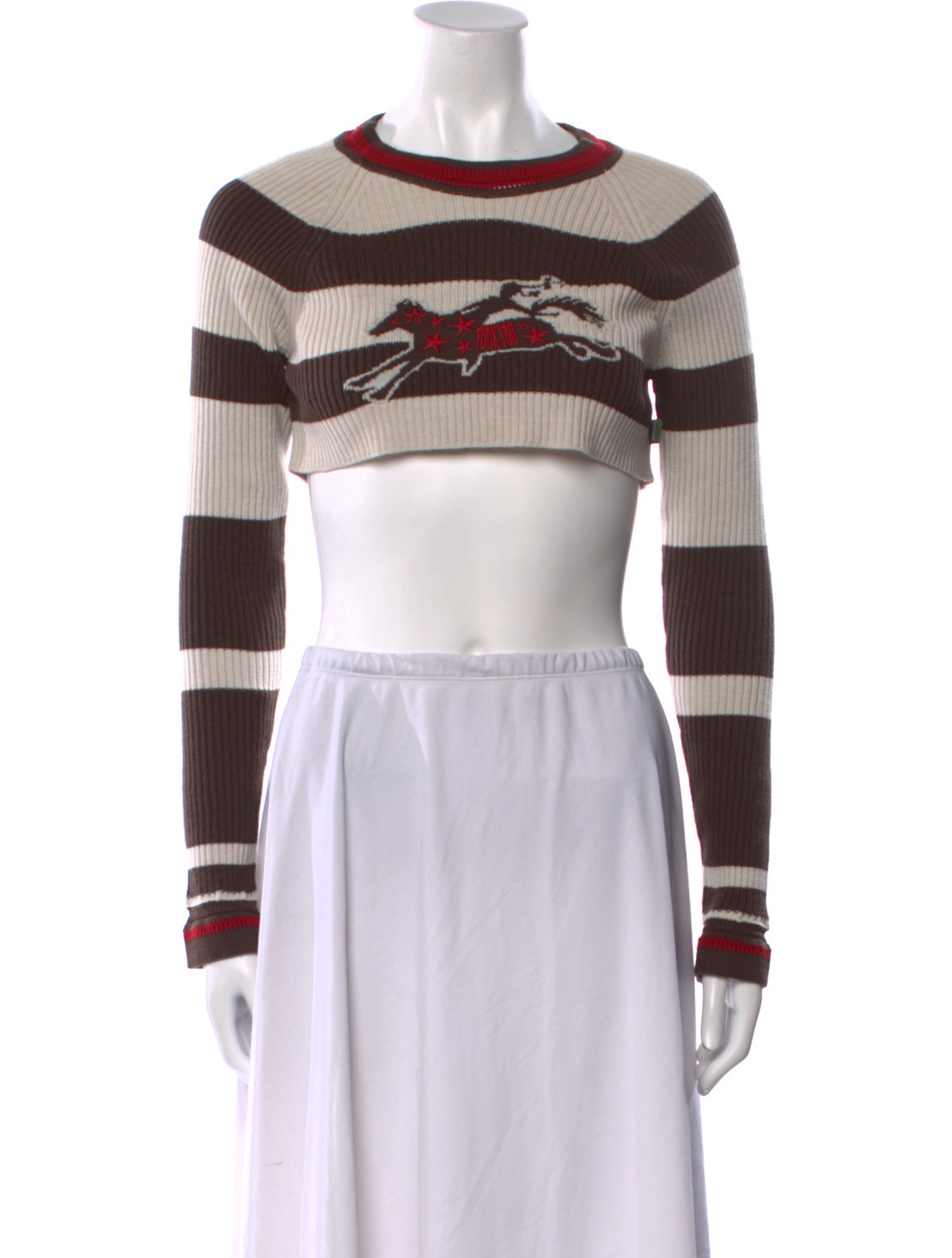 heaven BY MARC JACOBS Striped Crew Neck Crop Top